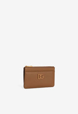 Dolce & Gabbana DG Torchon Logo Calfskin Cardholder Brown BI1261 AK274 8Z093