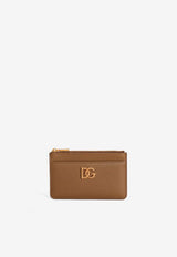 Dolce & Gabbana DG Torchon Logo Calfskin Cardholder Brown BI1261 AK274 8Z093