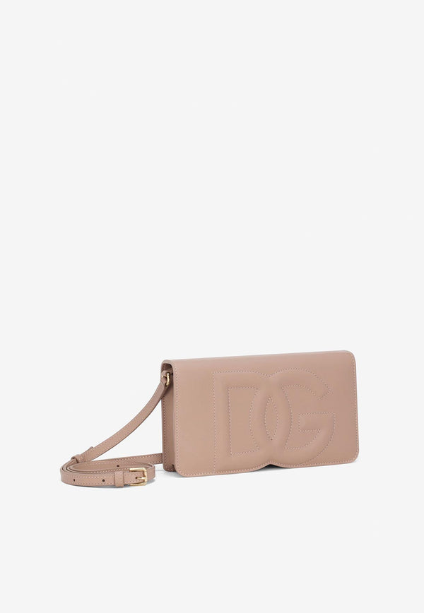 Dolce & Gabbana DG Logo Clutch Bag in Calf Leather Blush BI3279 AG081 80402