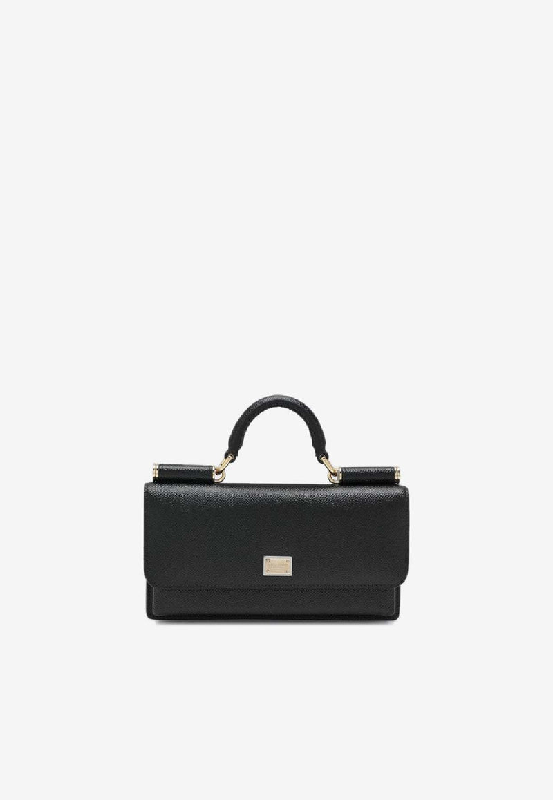 Dolce & Gabbana Mini Dauphine Leather Bag  Black BI3280A1001/S_DOLCE-80999