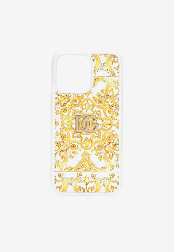 Dolce & Gabbana iPhone 15 Pro Max Majolica Print Cover BI3314 AT880 HG3OB Yellow