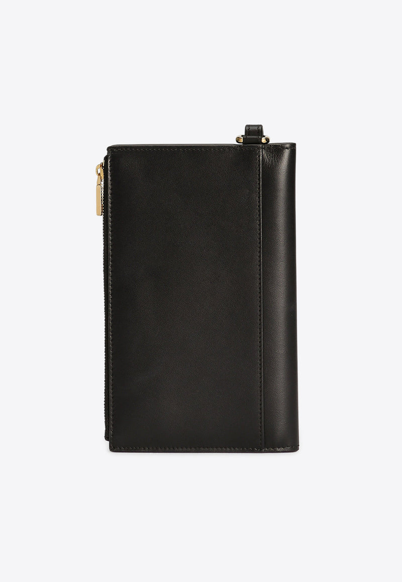 Dolce & Gabbana DG Logo Passport Holder in Calf Leather Black BI3336 AW576 80999