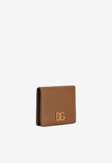 Dolce & Gabbana DG Torchon Logo Calfskin Wallet Brown BI3339 AK274 8Z093