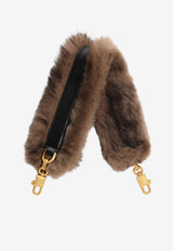 Dolce & Gabbana Shearling and Palmellato Calfskin Bag Shoulder Strap Brown BI3491 A0525 8S923