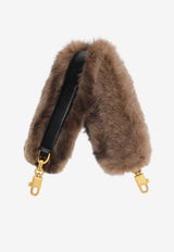 Dolce & Gabbana Shearling and Palmellato Calfskin Bag Shoulder Strap Brown BI3491 A0525 8S923