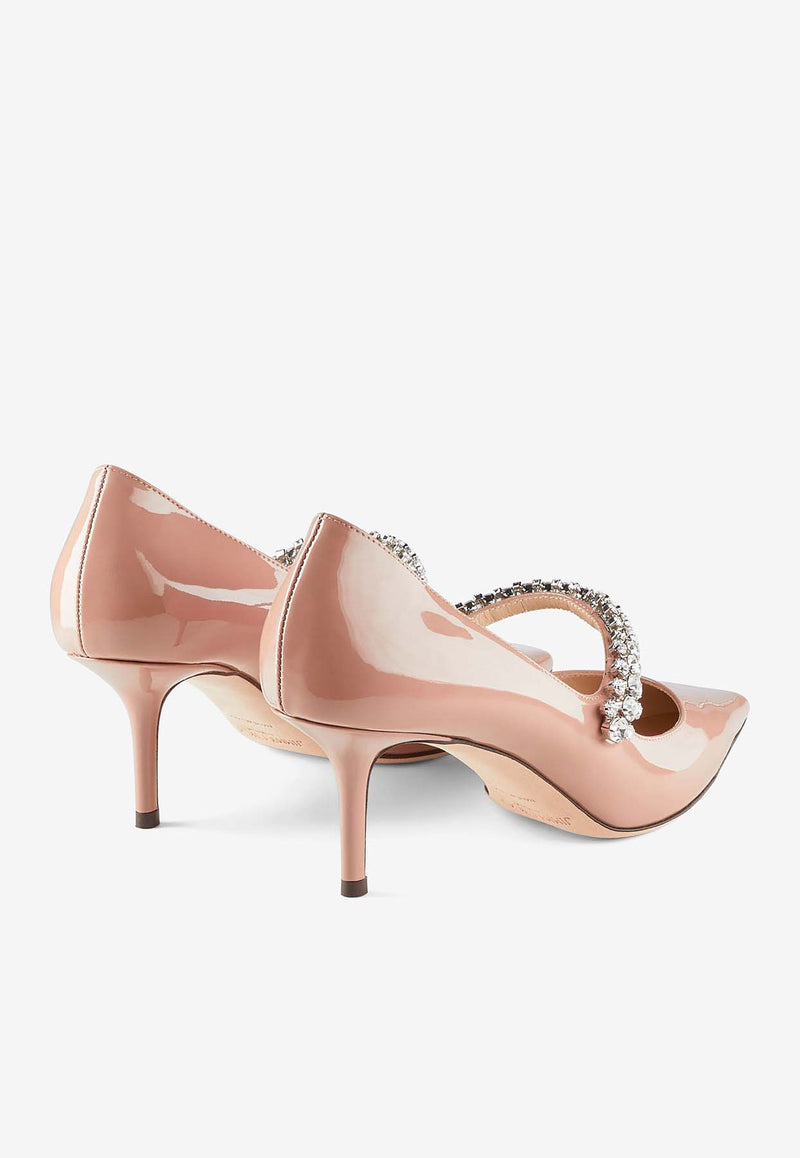 Jimmy Choo Bing 65 Crystal-Embellished Pumps in Patent Leather BING PUMP 65 PAT BALLET PINK