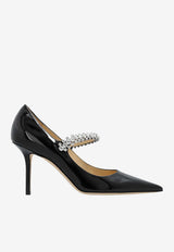 Jimmy Choo Bing 85 Crystal-Embellished Pumps in Patent Leather BING PUMP 85 PAT BLACK