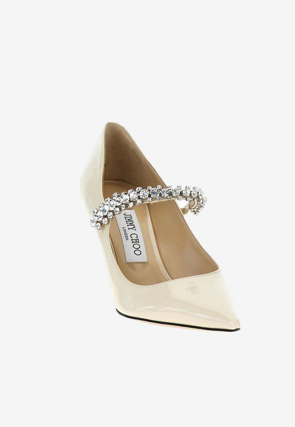 Jimmy Choo Bing 85 Crystal-Embellished Pumps in Patent Leather BING PUMP 85 PAT LINEN