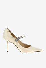 Jimmy Choo Bing 85 Crystal-Embellished Pumps in Patent Leather BING PUMP 85 PAT LINEN