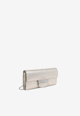 Jimmy Choo Bing Metallic Leather Clutch Bag Gold BING WALLET/CHAIN AZJ SOFT GOLD/SILVER
