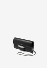Jimmy Choo Mini Bing Calf Leather Clutch Bag Black BING WALLET/CHAIN OCY BLACK/SILVER