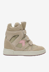 Isabel Marant Bekett High-Top Wedge Sneakers  Beige BK0010FAD1E02S/S_ISAMA-BEBG