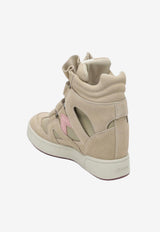 Isabel Marant Bekett High-Top Wedge Sneakers  Beige BK0010FAD1E02S/S_ISAMA-BEBG