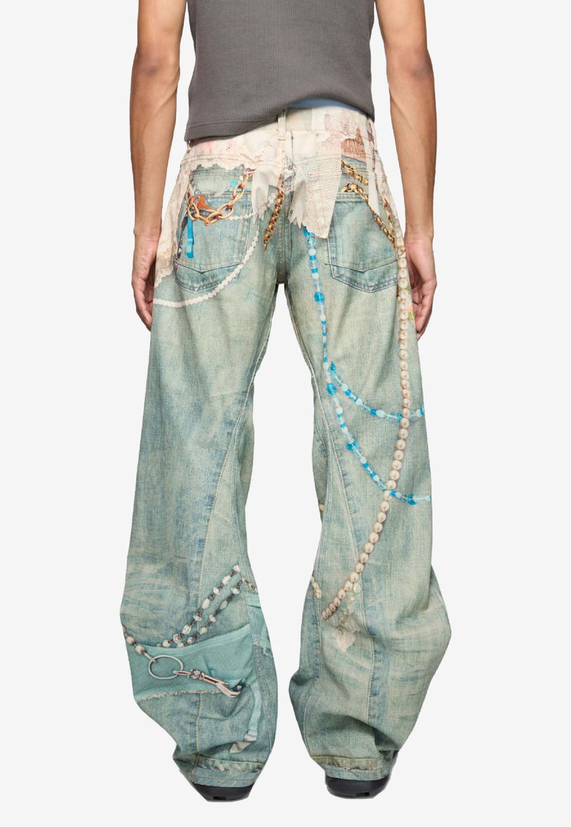 Acne Studios Trompe-L'oeil Print Distressed Jeans Denim BK0702DE/R_ACNE-AET