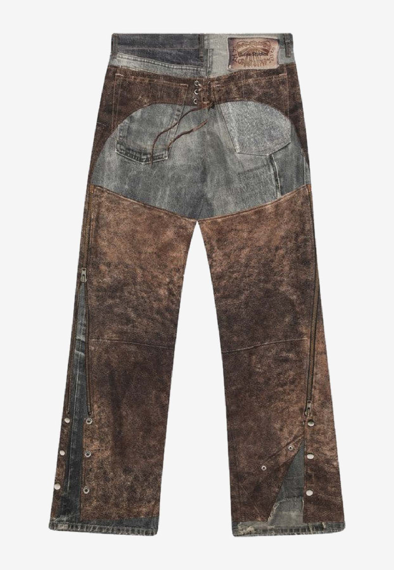 Acne Studios Trompe L'oeil Print Jeans Brown BK0703DE/R_ACNE-AG7