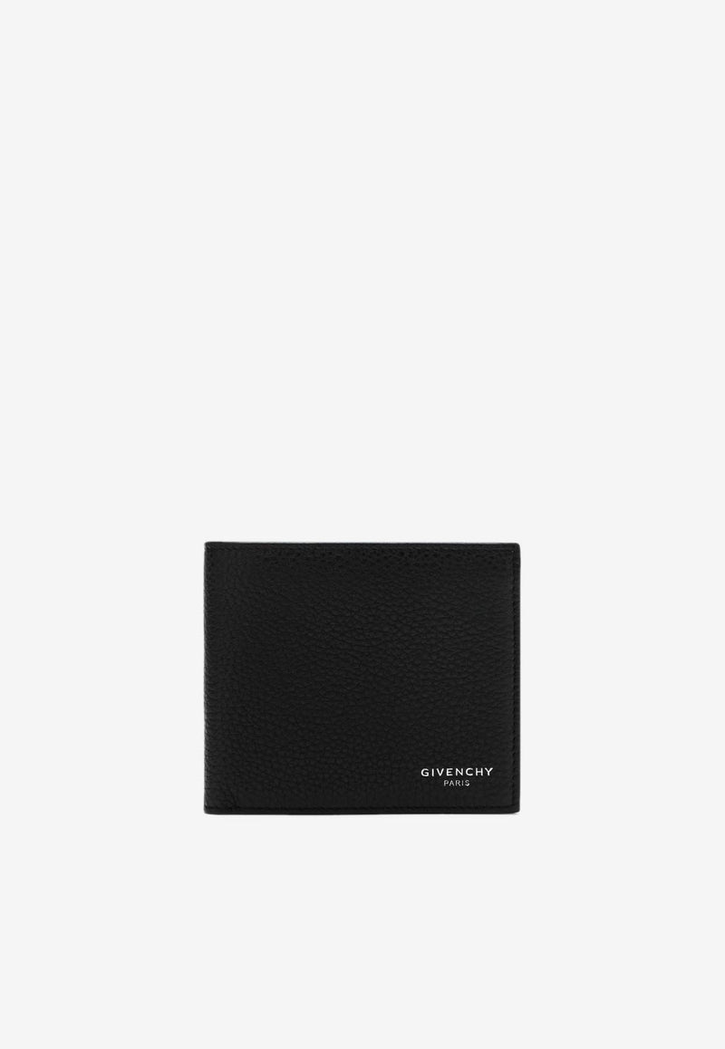 Givenchy Logo Stamp Leather Bi-Fold Wallet Black BK608NK213/R_GIV-001