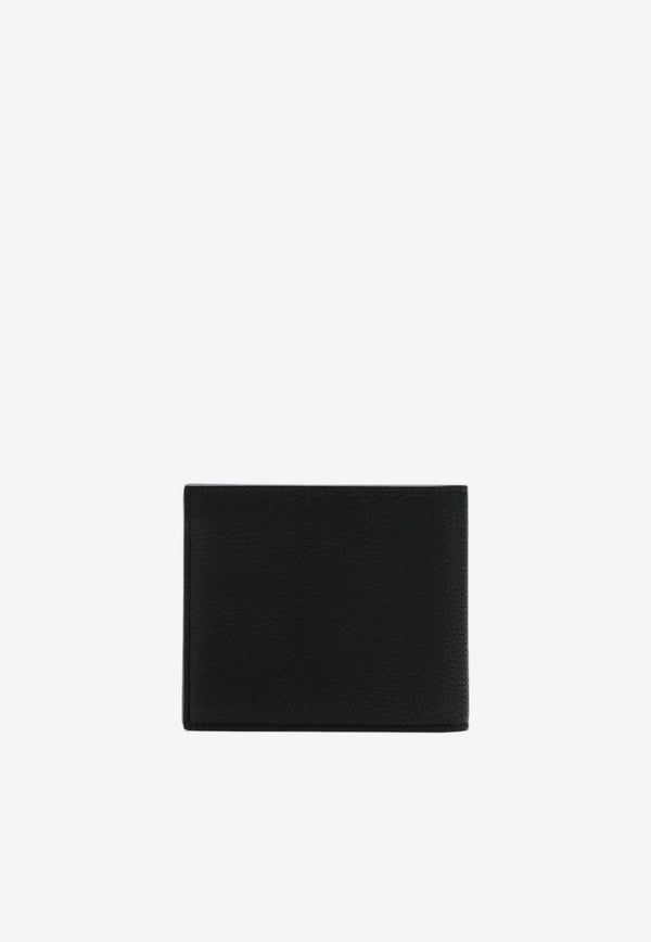 Givenchy Logo Stamp Leather Bi-Fold Wallet Black BK608NK213/R_GIV-001