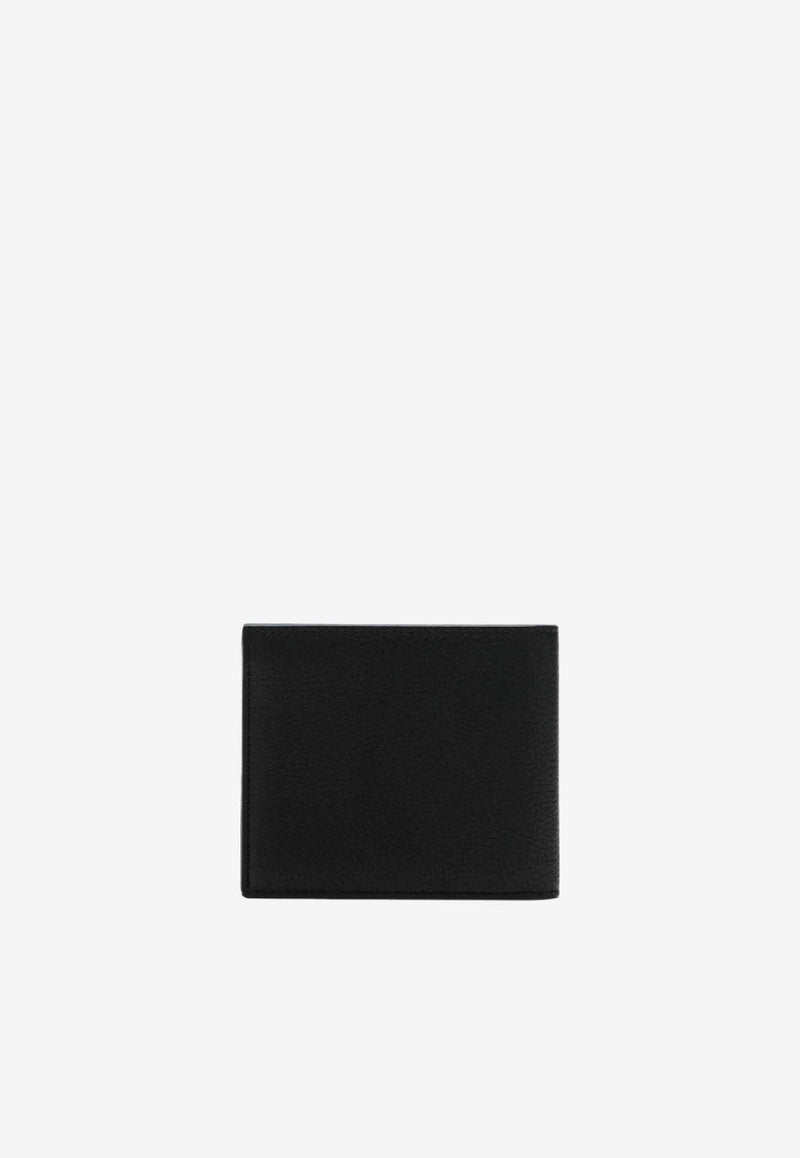 Givenchy Logo Stamp Leather Bi-Fold Wallet Black BK608NK213/S_GIV-001