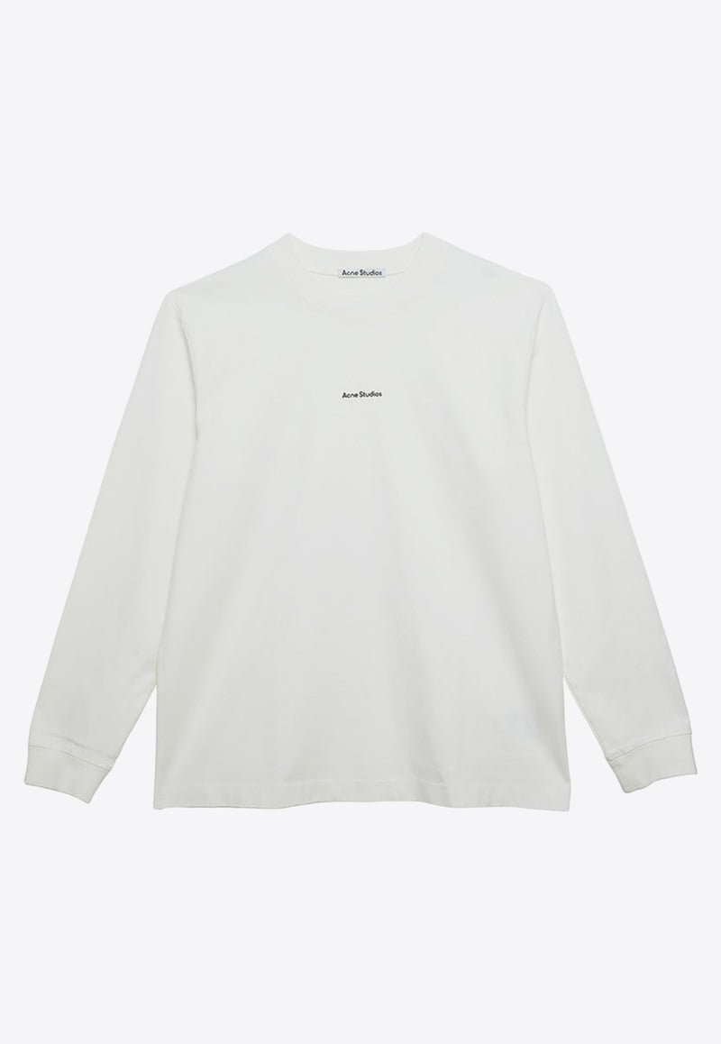 Acne Studios Long-Sleeved Logo T-shirt White BL0279CO/O_ACNE-183