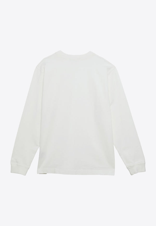 Acne Studios Long-Sleeved Logo T-shirt White BL0279CO/O_ACNE-183
