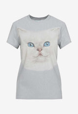 Acne Studios Animated Cat Print T-shirt Sky Blue BL0397_000_AAV