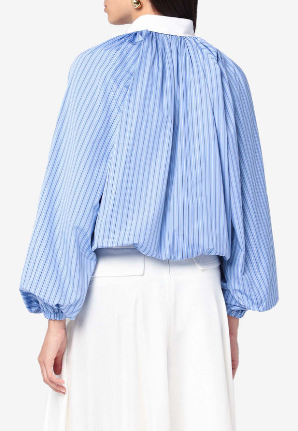 Patou Balloon-Sleeved Stripe Shirt Blue BL0500190CO/R_PATOU-5079