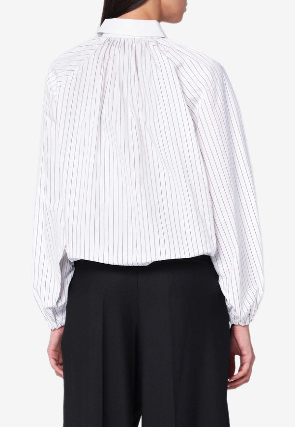 Patou Balloon-Sleeved Stripe Shirt White BL0500190CO/R_PATOU-5080