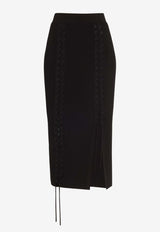 Simkhai Helix Lace-Up Midi Skirt Black