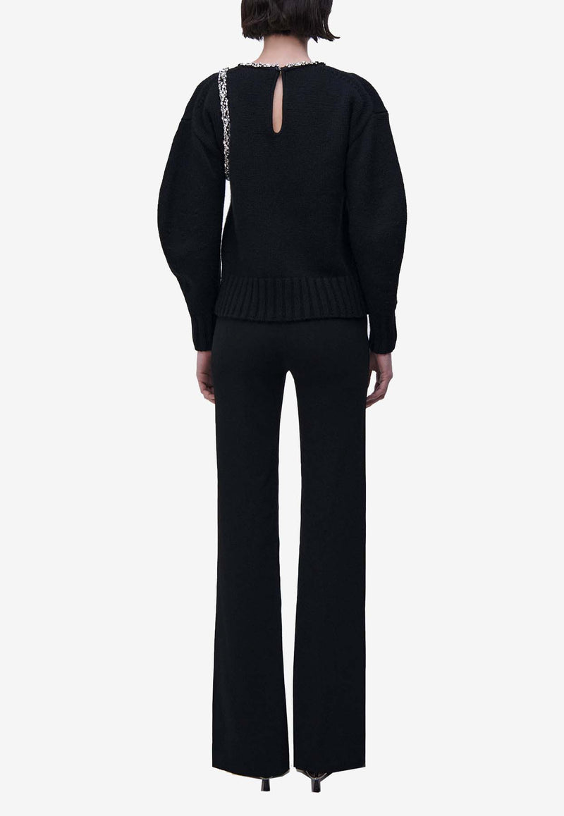 Simkhai Monroe Crystal-Embellished Sweater Black
