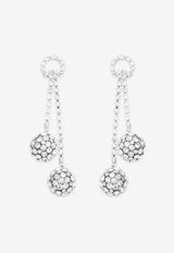 Aquazzura Crystal-Embellished Bubbles Earrings BLEEARE0-STBPLY PALLADIUM/CR