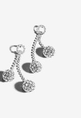Aquazzura Crystal-Embellished Bubbles Earrings BLEEARE0-STBPLY PALLADIUM/CR
