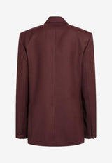 The Frankie Shop Monterey Double-Breasted Blazer Burgundy BLFS21525WO/S_THE-711