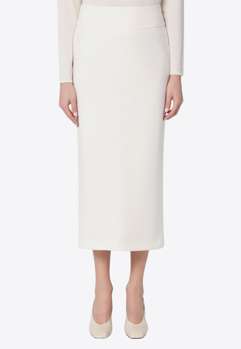 Max Mara Blocco Zipped Midi Skirt White BLOCCOCO/Q_MAXM-001