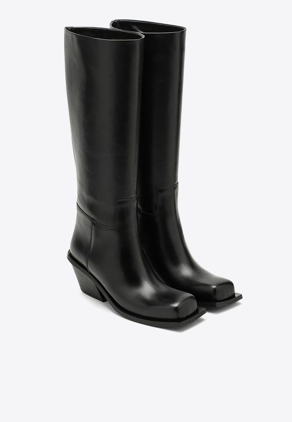 Gia Borghini Blondine 70 Knee-High Leather Boots BLON-LCAL5000LE/N_GIACT-BLK Black