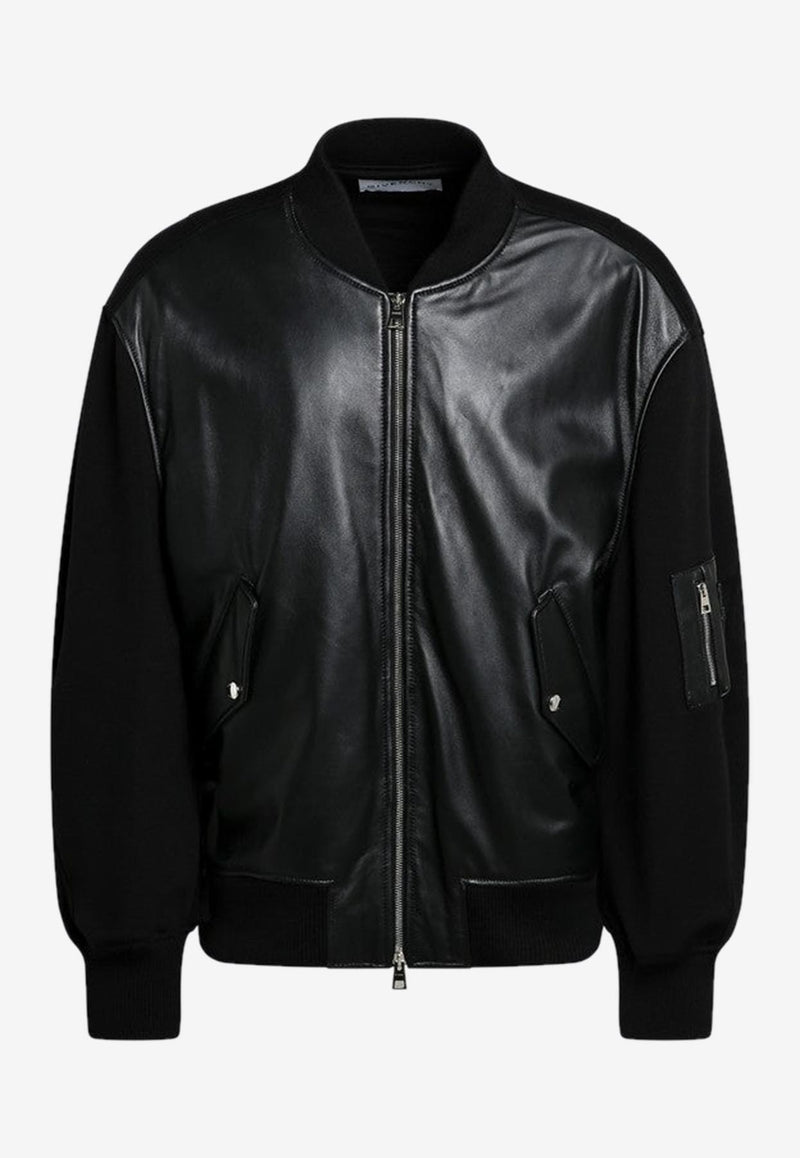 Givenchy Leather Bomber Jacket Black BM01DF4YND/R_GIV-001
