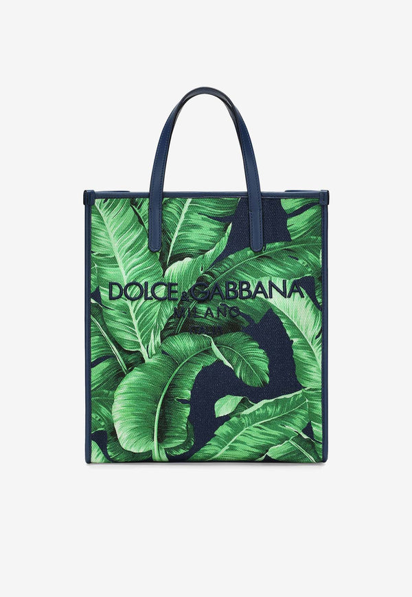 Dolce & Gabbana Small DG Milano Banana Print Tote Bag Green BM2259 AQ061 H4005
