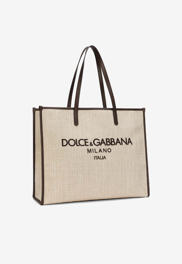 Dolce & Gabbana Large Logo Canvas Tote Bag BM2274 AN233 80718 Beige