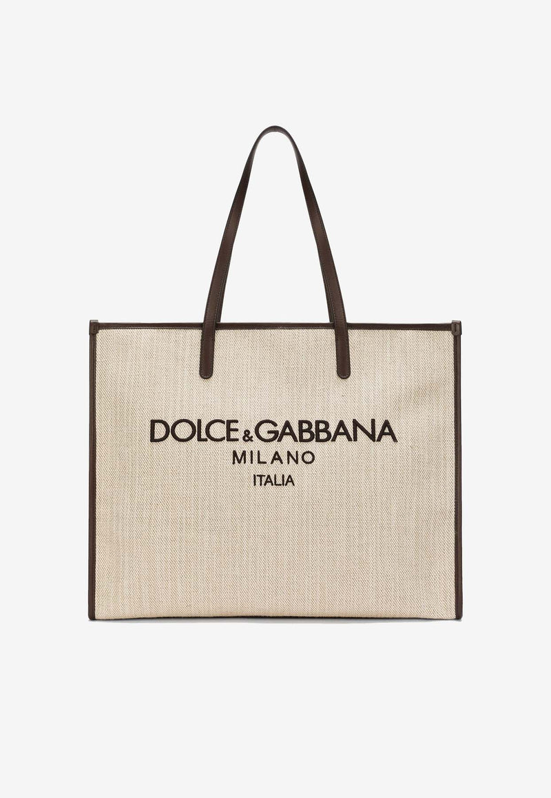 Dolce & Gabbana Large Logo Canvas Tote Bag BM2274 AN233 80718 Beige