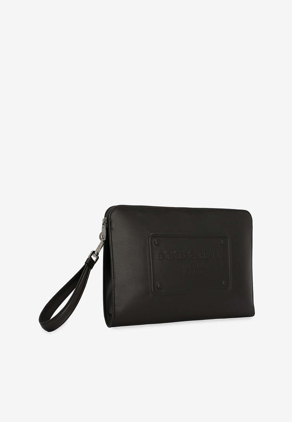 Dolce & Gabbana Large DG Milano Document Holder in Calf Leather Black BM2276 AG218 80999