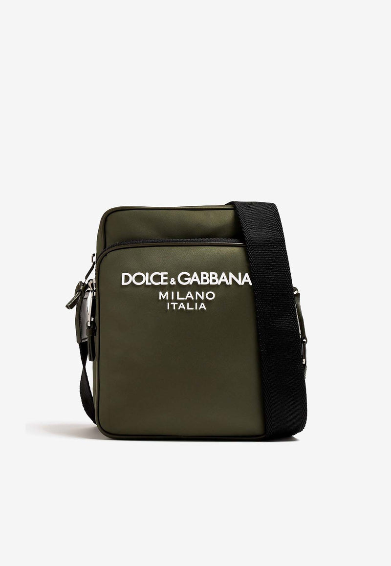 Dolce & Gabbana Logo Nylon Messenger Bag BM2294 AG182 8N597 Green