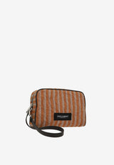 Dolce & Gabbana Striped Jacquard Pouch Bag Rust BM2500 A0389 8W177