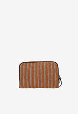 Dolce & Gabbana Striped Jacquard Pouch Bag Rust BM2500 A0389 8W177