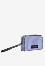 Dolce & Gabbana Striped Jacquard Pouch Bag Light Blue BM2500 A0390 8L879