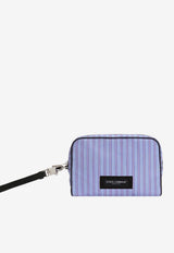 Dolce & Gabbana Striped Jacquard Pouch Bag Light Blue BM2500 A0390 8L879