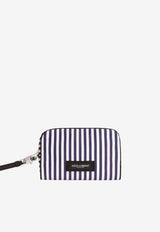 Dolce & Gabbana Logo Patch Striped Pouch Bag Purple BM2500 AY192 89951