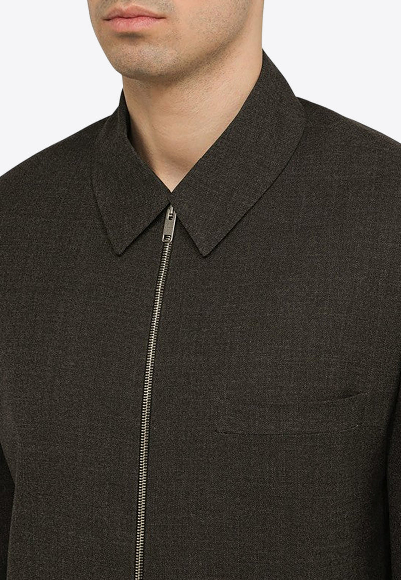 Givenchy Zip-Up Wool Jacket Gray BM30F314FU/O_GIV-067