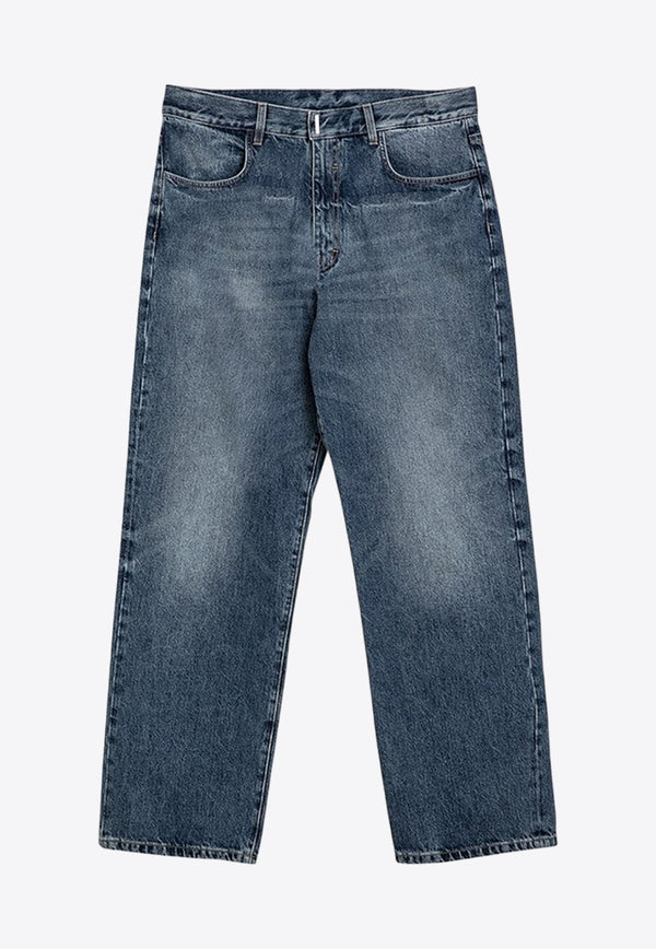 Givenchy Washed-Out Straight Jeans BM51E35Y99/O_GIV-415 Blue