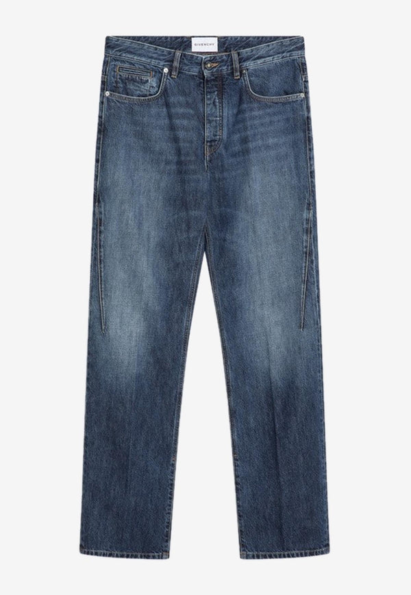 Givenchy Straight-Leg Washed Jeans Blue BM51MK516L/R_GIV-401