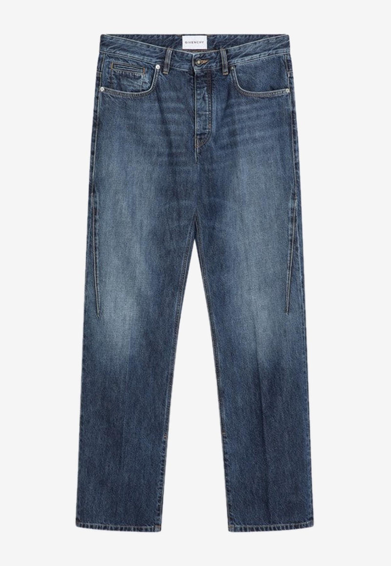 Givenchy Straight-Leg Washed Jeans Blue BM51MK516L/R_GIV-401