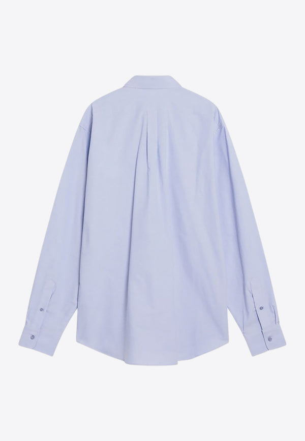 Givenchy Embroidered Logo Long-Sleeved Shirt Light Blue BM616915H7/R_GIV-453